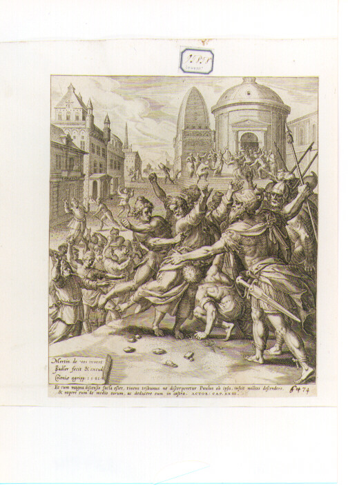 Cattura di San Paolo (stampa) di Sadeler Jan il Vecchio (sec. XVI)