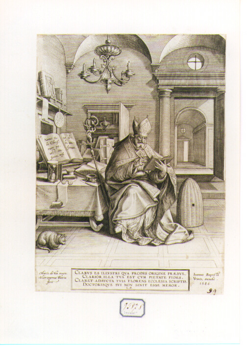 Sant'Ambrogio (stampa) di De Vos Marten (sec. XVI)