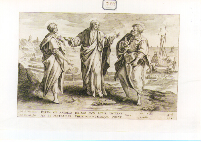 vocazione di San Pietro e Sant'Andrea (stampa) di De Vos Marten (sec. XVI)