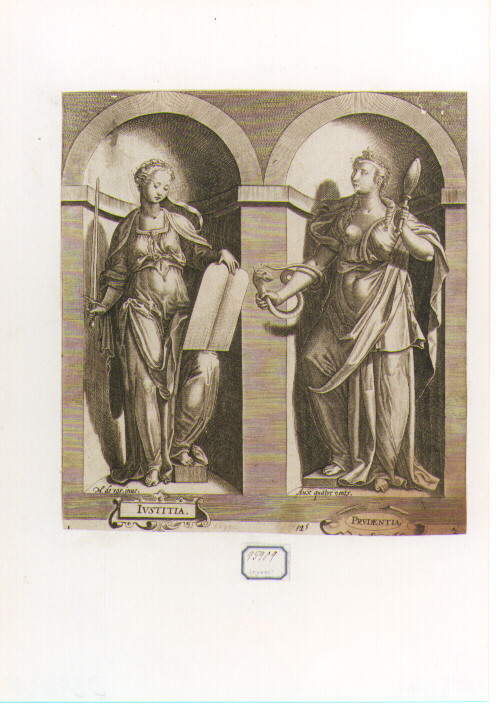 Giustizia e Prudenza (stampa) di De Vos Marten (secc. XVI/ XVII)