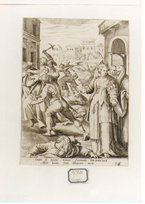Gezabele uccide i profeti del Signore (stampa) di Van de Passe Crispyn I (seconda metà sec. XVI)