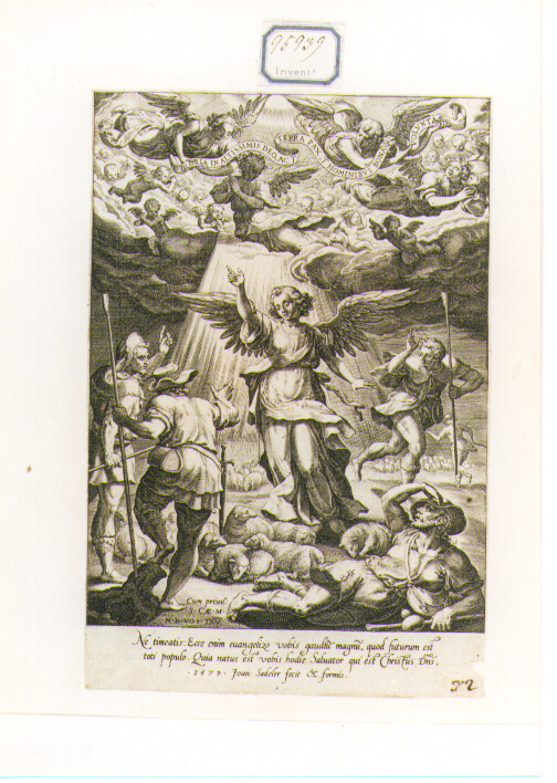 angelo annunciante (stampa) di Sadeler Jan il Vecchio (sec. XVI)
