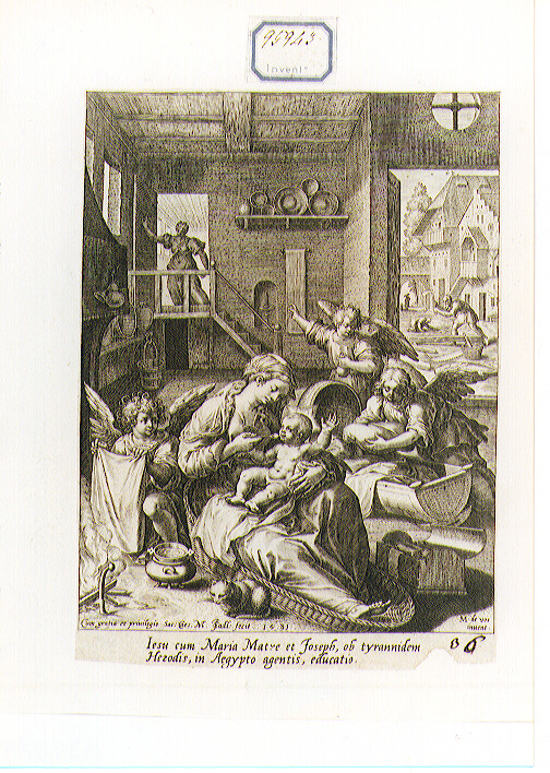 Madonna con Bambino e Santi (stampa) di Sadeler Jan il Vecchio (sec. XVI)