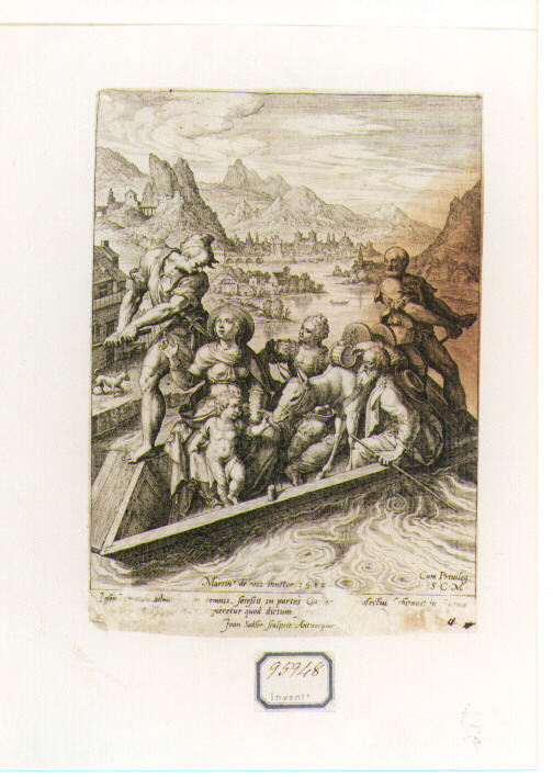 fuga in Egitto (stampa) di Sadeler Jan il Vecchio (sec. XVI)