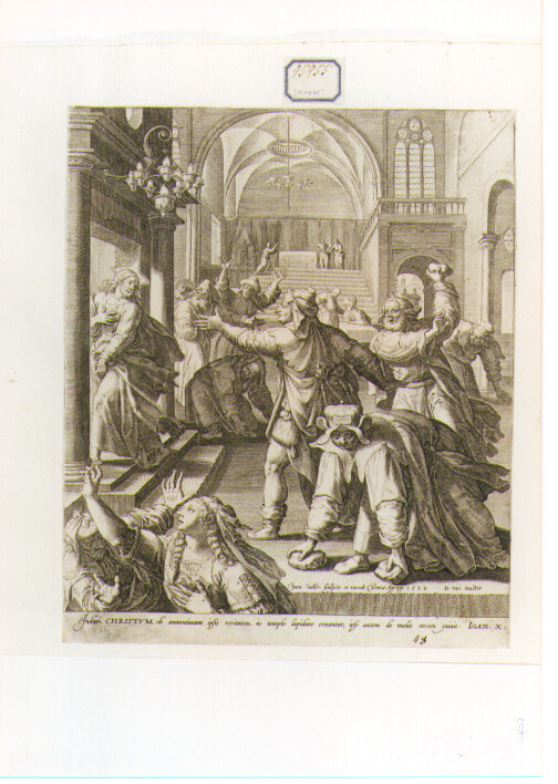lapidazione di Cristo (stampa) di Sadeler Jan il Vecchio (sec. XVI)