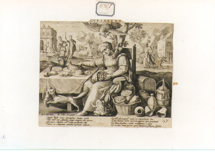 Allegoria della Cupidigia (stampa) di Sadeler Raphael II (seconda metà sec. XVI)