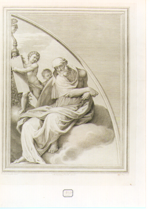 Profeta con angioletti (stampa) di Arrighetti Tommaso, Barbatelli Bernardino detto Poccetti, Faucci Carlo (sec. XVIII)