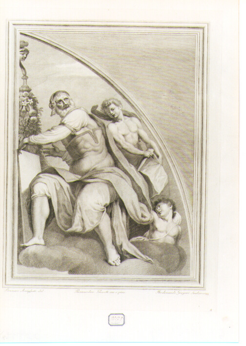 Profeta con angeli (stampa) di Gregori Ferdinando (sec. XVIII)