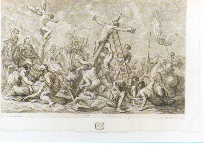 elevazione della croce (stampa) di Cipriani Giovanni Battista (sec. XVIII)