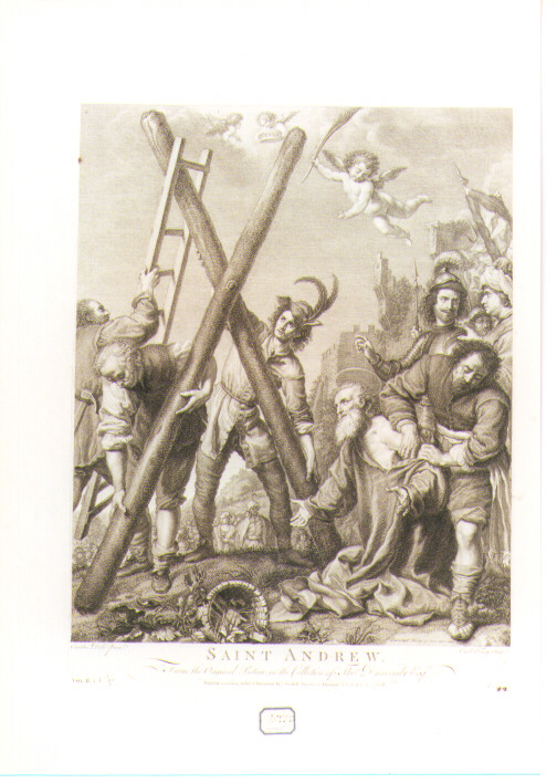 crocifissione di Sant'Andrea (stampa) di Faucci Carlo (sec. XVIII)