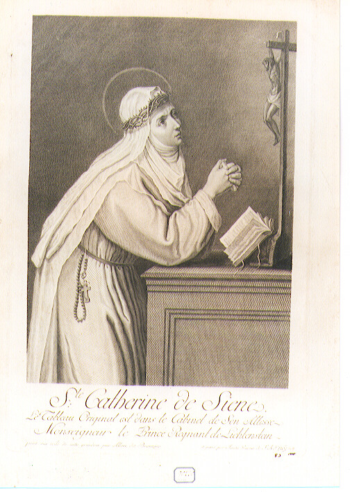 Santa Caterina da Siena (stampa) di Janota Johann Georg (sec. XVIII)