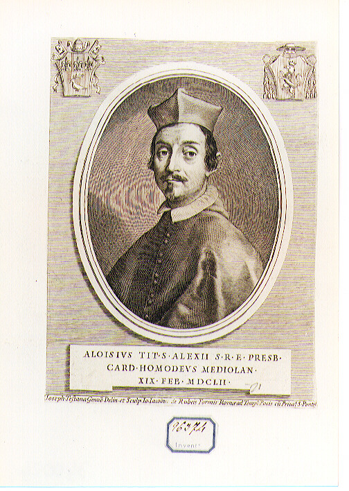 Ritratto del Cardinale Aloisio Omodeo (stampa) di Testana Giuseppe Maria (sec. XVII)