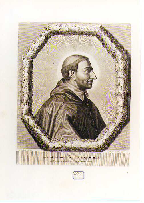 Ritratto del Cardinale Carlo Borromeo (stampa) di Le Brun Gabriel (seconda metà sec. XVII)