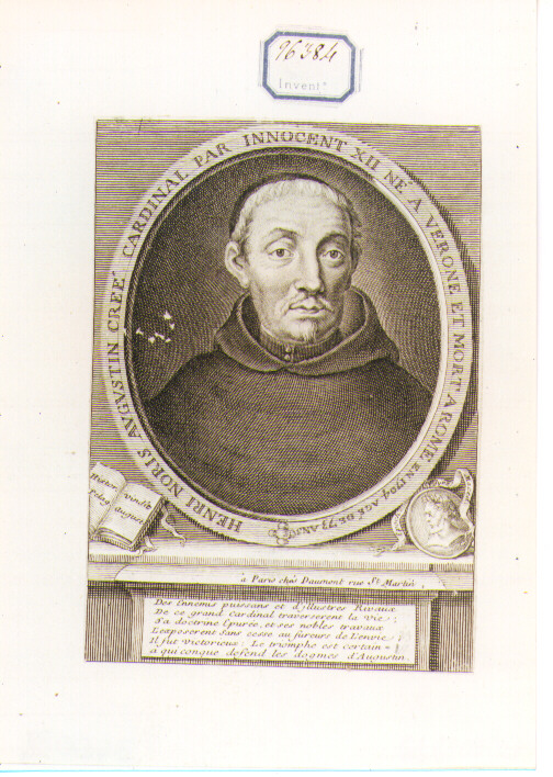 Ritratto del Cardinale Aenrico Noris (stampa) - ambito francese (sec. XVIII)