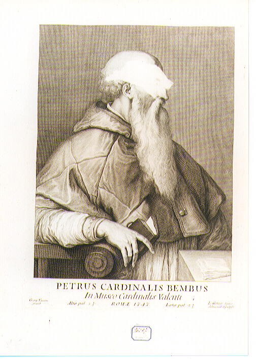 Ritratto del Cardinale Pietro Bembo (stampa) di Seuter Geoffroy (seconda metà sec. XVIII)