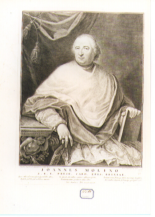 Ritratto del Cardinale Giovanni Molino (stampa) di Cagnoni Domenico (seconda metà sec. XVIII)