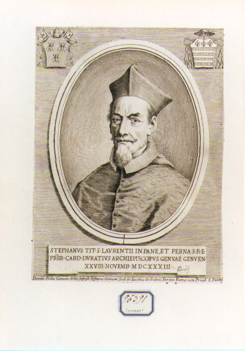 Ritratto del Cardinale Stefano Durazzo (stampa) di Piola Domenico (sec. XVII)