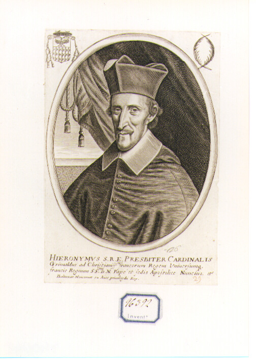 Ritratto del Cardinale Gerolamo Grimaldi (stampa) - ambito francese (sec. XVII)