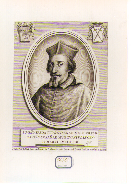 Ritratto del Cardinale Giovan Battista Spada (stampa) di Clouwet Albertus (sec. XVII)