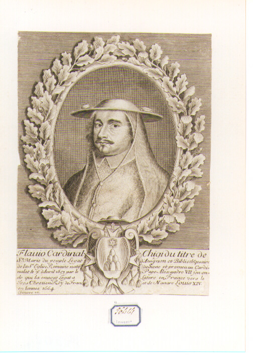 Ritratto del Cardinale Flavio Chigi (stampa) di Ganiere Jean (sec. XVII)