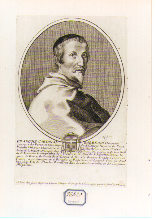 Ritratto del Cardinale Francesco Barberini (stampa) di Boissevin Louis (CERCHIA) (sec. XVII)