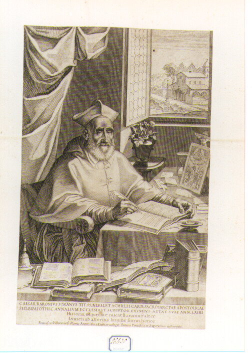 Ritratto del Cardinale Cesare Baronio (stampa) di Villamena Francesco (sec. XVII)