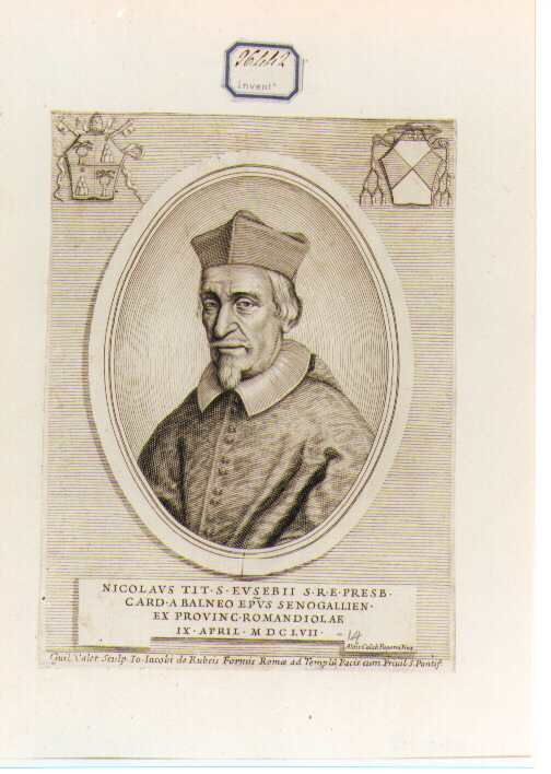 Ritratto del Cardinale Nicolo' Abalneo (stampa) - ambito francese (sec. XVII)