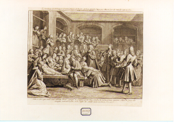 morte del Beato Francesco di Parigi (stampa) - ambito francese (sec. XVIII)
