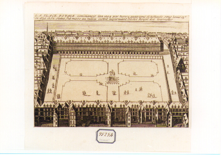 veduta della Place Royale a Parigi (stampa) di De La Boissière Gilles Jodelet (ultimo quarto sec. XVII)