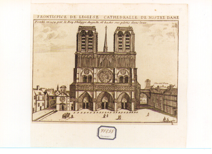 veduta della Cattedrale di Notre Dame a Parigi (stampa) di De La Boissière Gilles Jodelet (ultimo quarto sec. XVII)