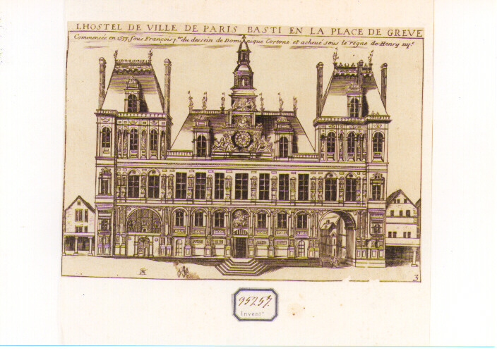 veduta dell'hotel De Ville a Parigi (stampa) di De La Boissière Gilles Jodelet (ultimo quarto sec. XVII)