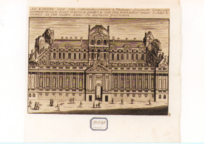 veduta del Louvre (stampa) di De La Boissière Gilles Jodelet (ultimo quarto sec. XVII)