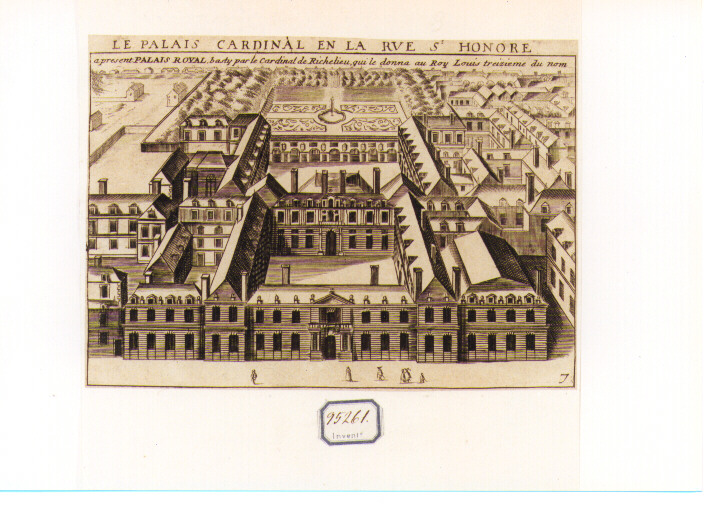 veduta del Palazzo del Cardinale Richelieu nella Rue St. Honore (stampa) di De La Boissière Gilles Jodelet (ultimo quarto sec. XVII)