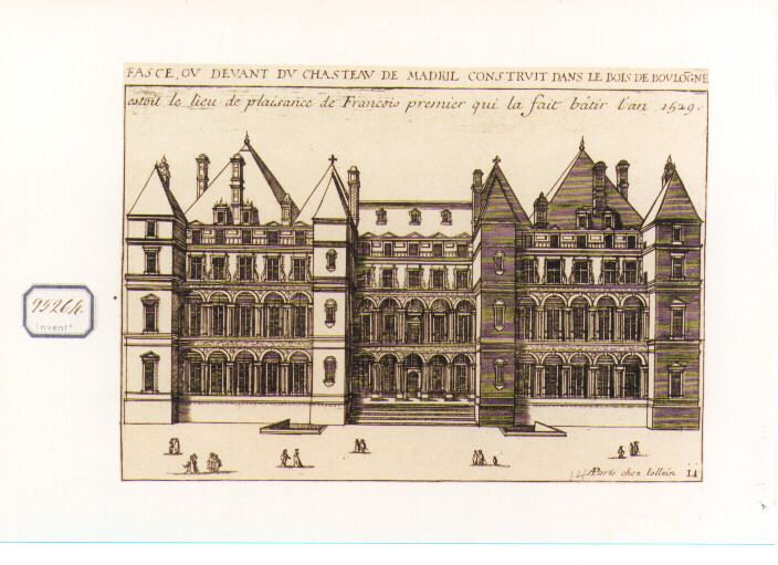 veduta del Castello di Madril sul Bois De Boulogne (stampa) di De La Boissière Gilles Jodelet (ultimo quarto sec. XVII)