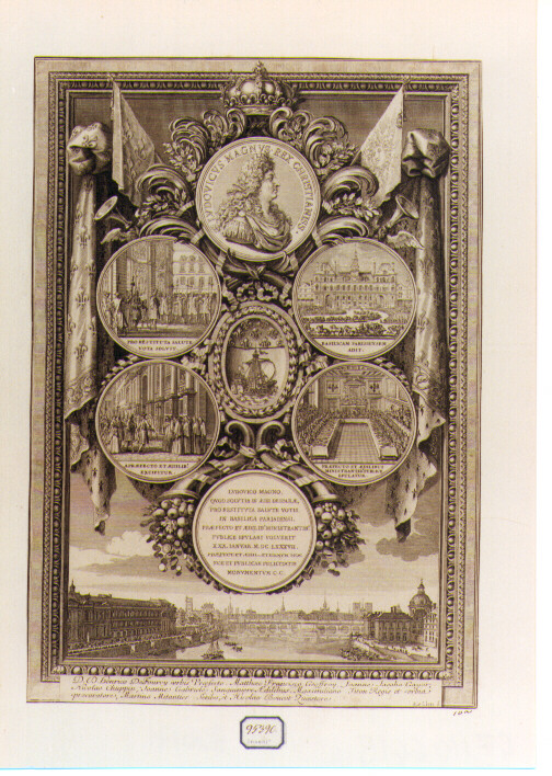 immagini celebrative della riacquistata salute di Luigi XIV (stampa) di Le Clerc Sébastien (sec. XVII)