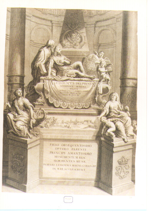 monumento sepolcrale di Luigi Delfino di Francia (stampa) - ambito francese (sec. XVIII)