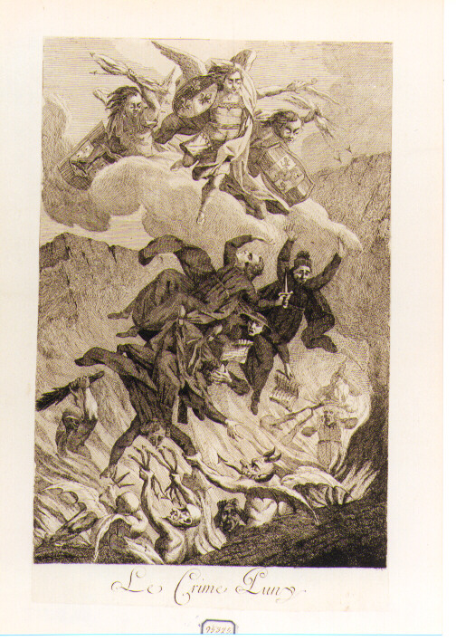 Allegoria della condanna dell'ordine dei Gesuiti (stampa) - ambito francese (sec. XVIII)