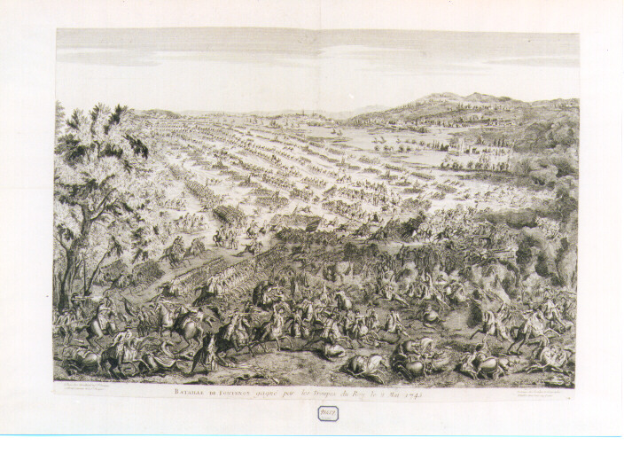 battaglia di Fontenoy (stampa) - ambito francese (sec. XVIII)