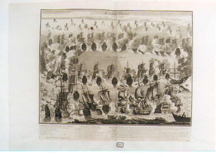 battaglia navale nel canale della manica (stampa) - ambito francese (sec. XVIII)