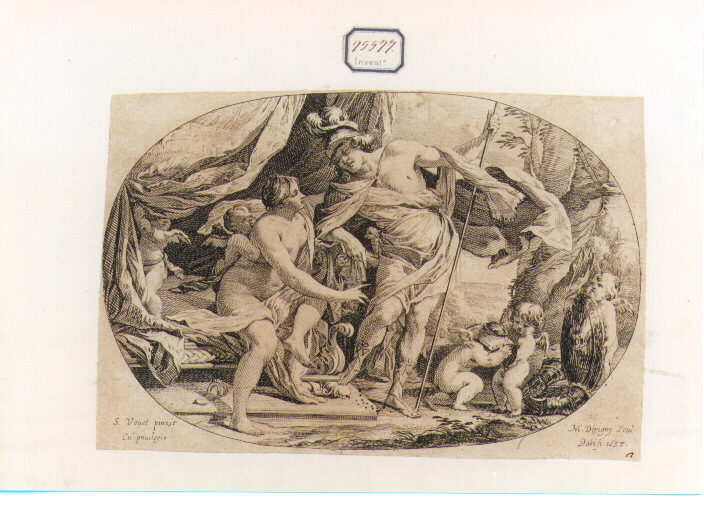 Marte e Venere (stampa) di Vouet Simon, Dorigny Michel (sec. XVII)