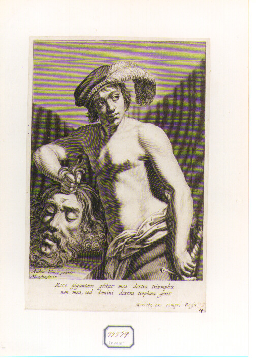 David con la testa di Golia (stampa) di Vouet Aubin, Lasne Michel (sec. XVII)