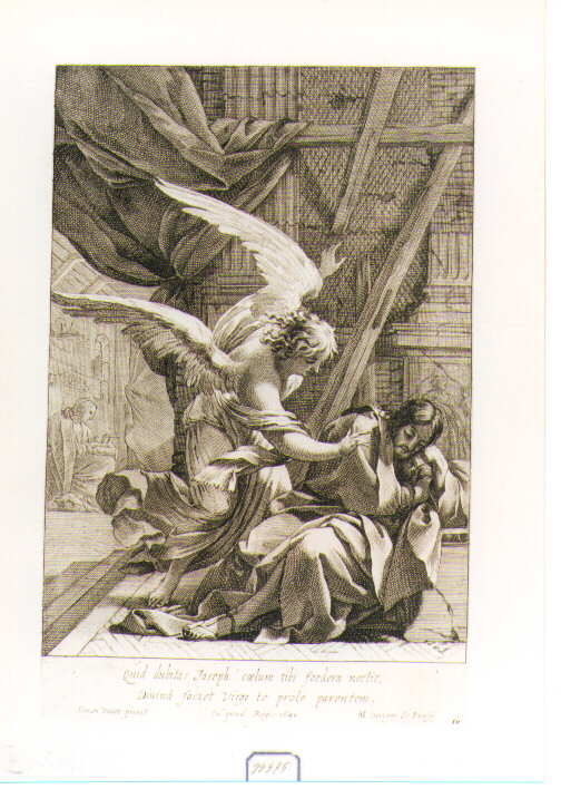dubbio di San Giuseppe (stampa) di Dorigny Michel, Vouet Simon (sec. XVII)