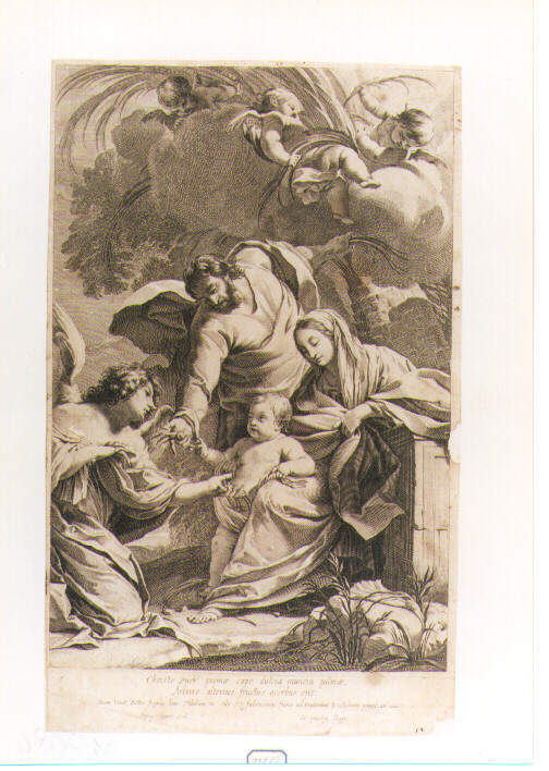 riposo nella fuga in Egitto e miracolo della palma piegata (stampa) di Vouet Simon, Daret Pierre (sec. XVII)