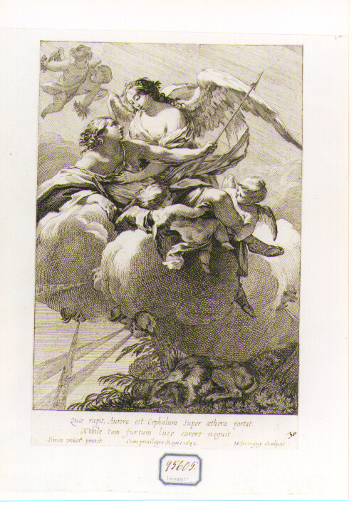 Aurora e Cefalo (stampa) di Dorigny Michel, Vouet Simon (sec. XVII)