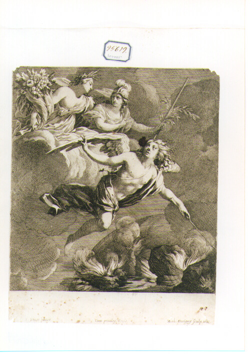 Amore sconfigge il Caos (stampa) di Dorigny Michel, Vouet Simon (sec. XVII)