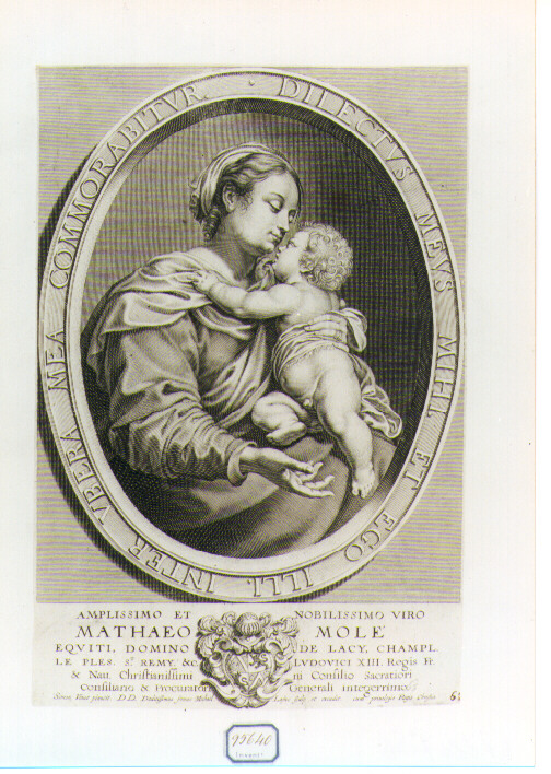 Madonna con Bambino (stampa) di Vouet Simon, Lasne Michel (sec. XVII)