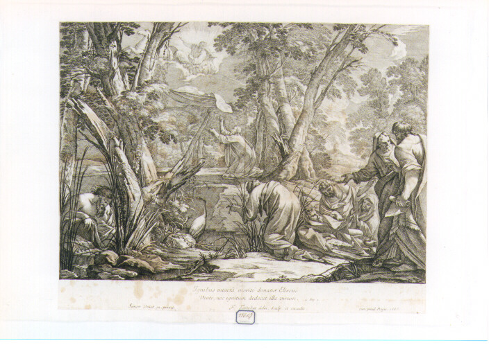 Elia sceglie Eliseo come suo discepolo coprendolo col suo mantello (stampa) di Vouet Simon, Tortebat François (sec. XVII)