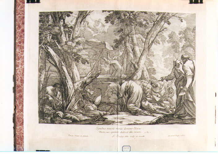 Elia sceglie Eliseo come suo discepolo coprendolo col suo mantello (stampa) di Tortebat François, Vouet Simon (sec. XVII)