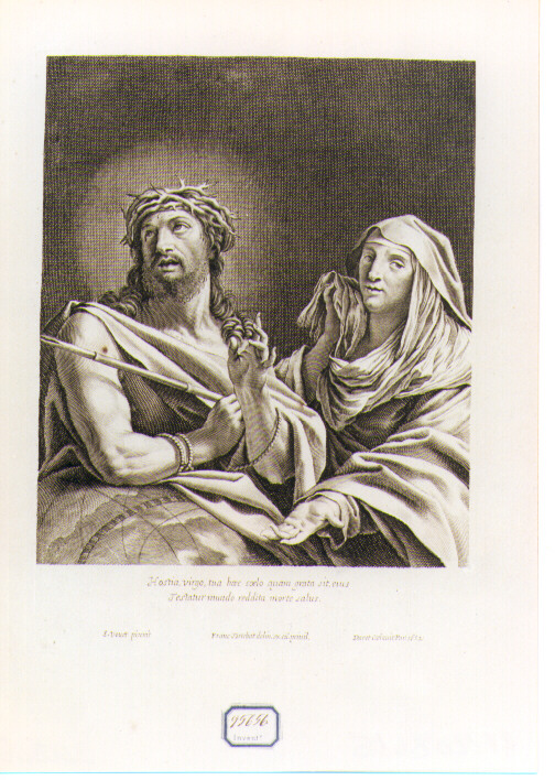 Ecce Homo e la Madonna (stampa) di Vouet Simon, Tortebat François, Daret Pierre (sec. XVII)