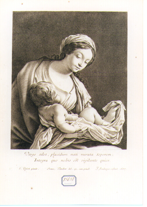 Madonna con Bambino (stampa) di Vouet Simon, Tortebat François, Boullanger Jean (sec. XVII)